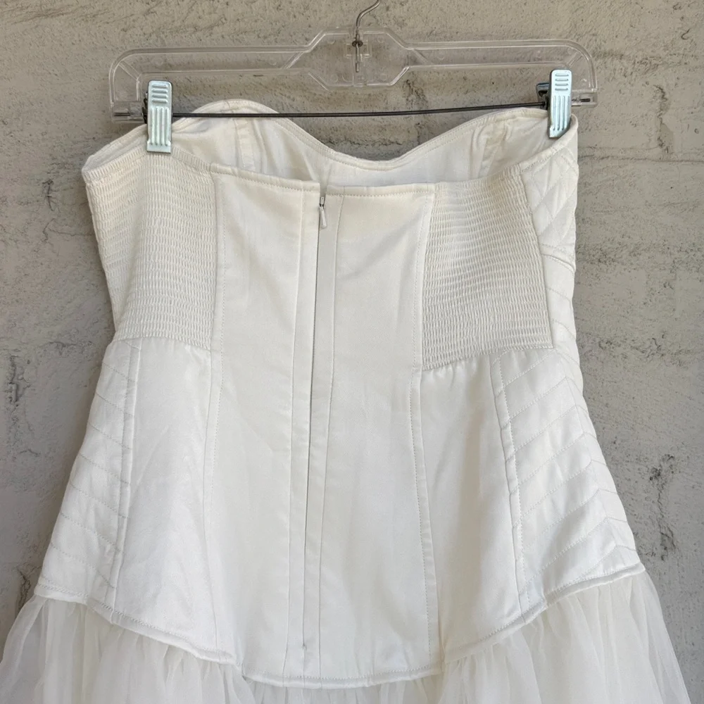 NWT Anthropologie BHLDN Strapless Satin/Tulle-Skirt Tea Length Dress Medium - Picture 12 of 16